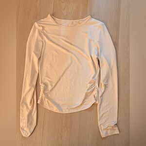 Elegant Cream Long Sleeve Women's Top